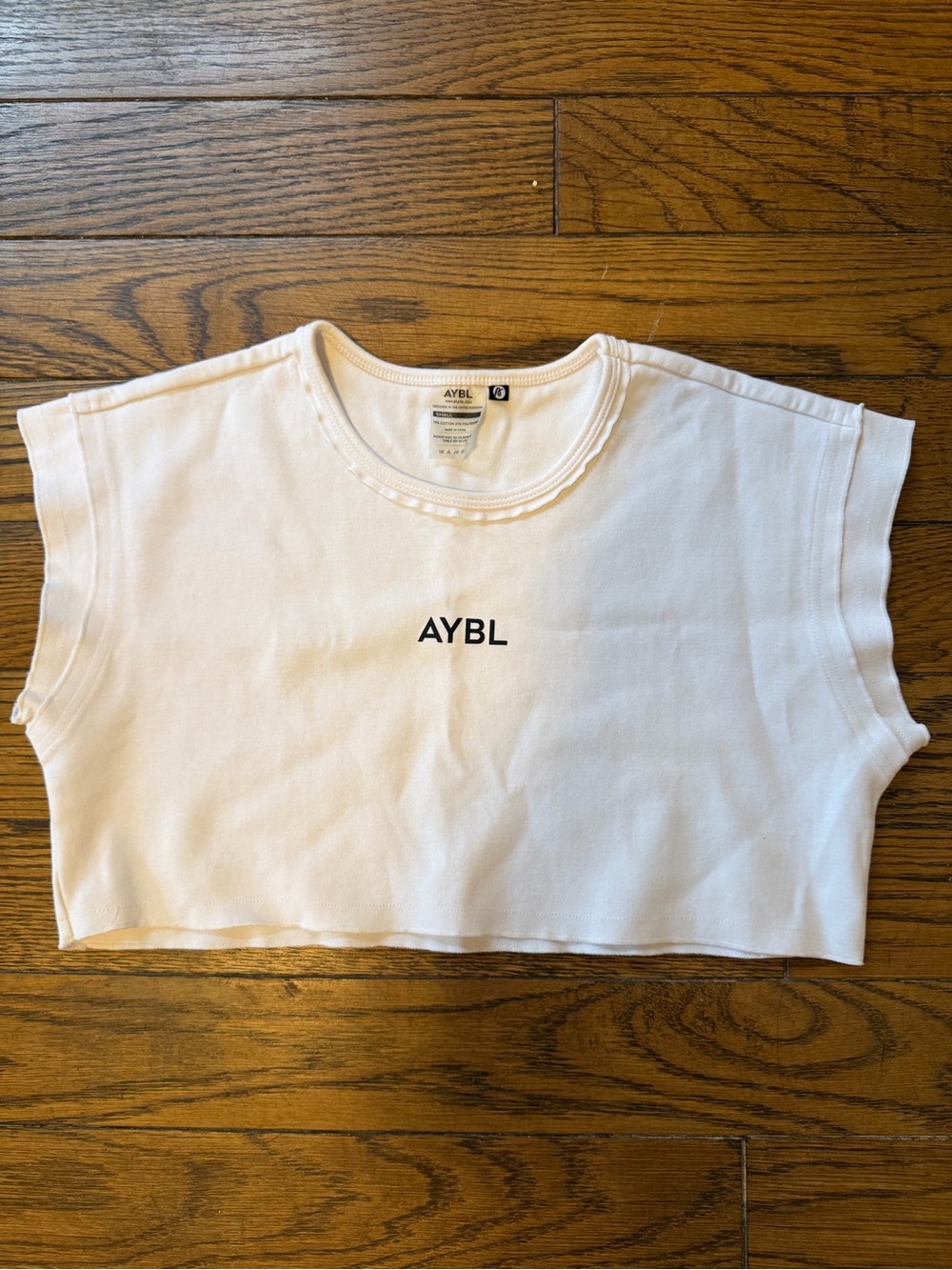 AYBL White Scoop Neck Cropped Tee